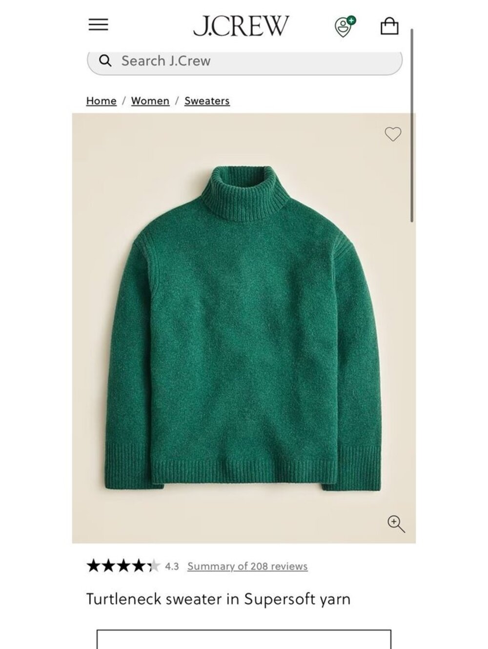 J Crew turtleneck wool and alpaca sweater